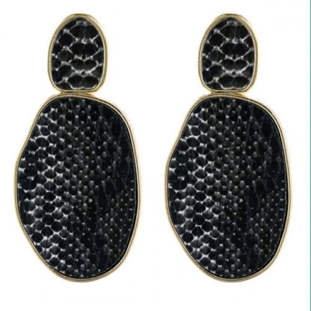 Black snake Print Earrings 